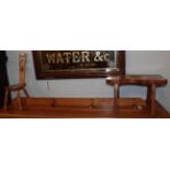 Yorkshire oak spinning chair, similar mantel shelf and stool