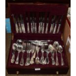 A canteen of silver plated King's pattern flatware, twelve settings