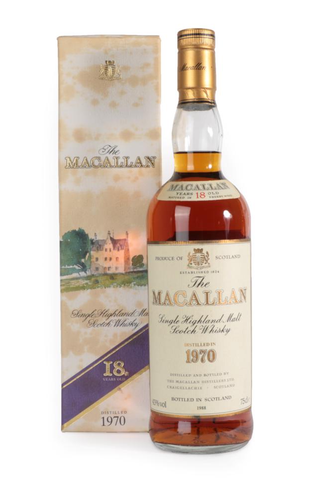 The Macallan Single Highland Malt Scotch Whisky 18 Years Old, distilled 1970, bottled 1988, 43%