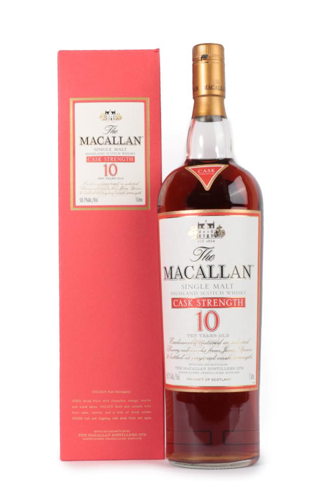 The Macallan Single Malt Highland Scotch Whisky 10 Years Old Cask Strength, 58.7% vol 1 Litre, in