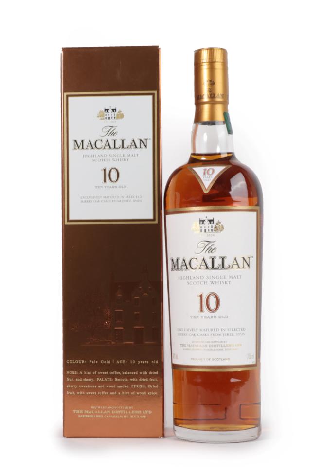 The Macallan Highland Single Malt Scotch Whisky 10 Years Old, 40% vol 700ml, in original cardboard