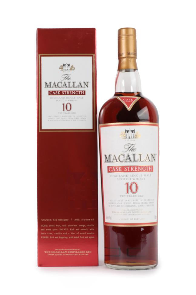 The Macallan Cask Strength Highland Single Malt Scotch Whisky 10 Years Old, 58.6% vol 1 Litre, in