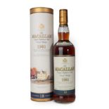 The Macallan Single Highland Malt Scotch Whisky 18 Years Old, distilled 1981, 43% vol 700ml, in