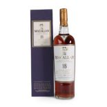 The Macallan Single Highland Malt Scotch Whisky 18 Years Old, distilled 1987, 43% vol 700ml, in