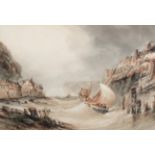 Henry Barlow Carter (1803-1868) ''Coming into Staithes'' Signed and inscribed by repute, watercolour