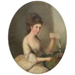 Circle of Nathaniel Dance RA (1735-1811) Portrait of Mrs General Mayne, seated, three quarter length