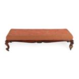 A Victorian Rosewood Frame Oversized Footstool, mid 19th century, recovered in modern crewelwork