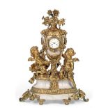 A Large and Impressive Ormolu and White Marble Striking Mantel/Centrepiece Clock, late 19th century,