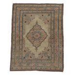 Tabriz Haji Jalili Rug North West Iran, circa 1890 The plain cream field centred by a flower head