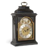 ~ A George II Ebony Veneered Pull Quarter Repeating Table Clock, signed Joseph Grey, Durham, circa