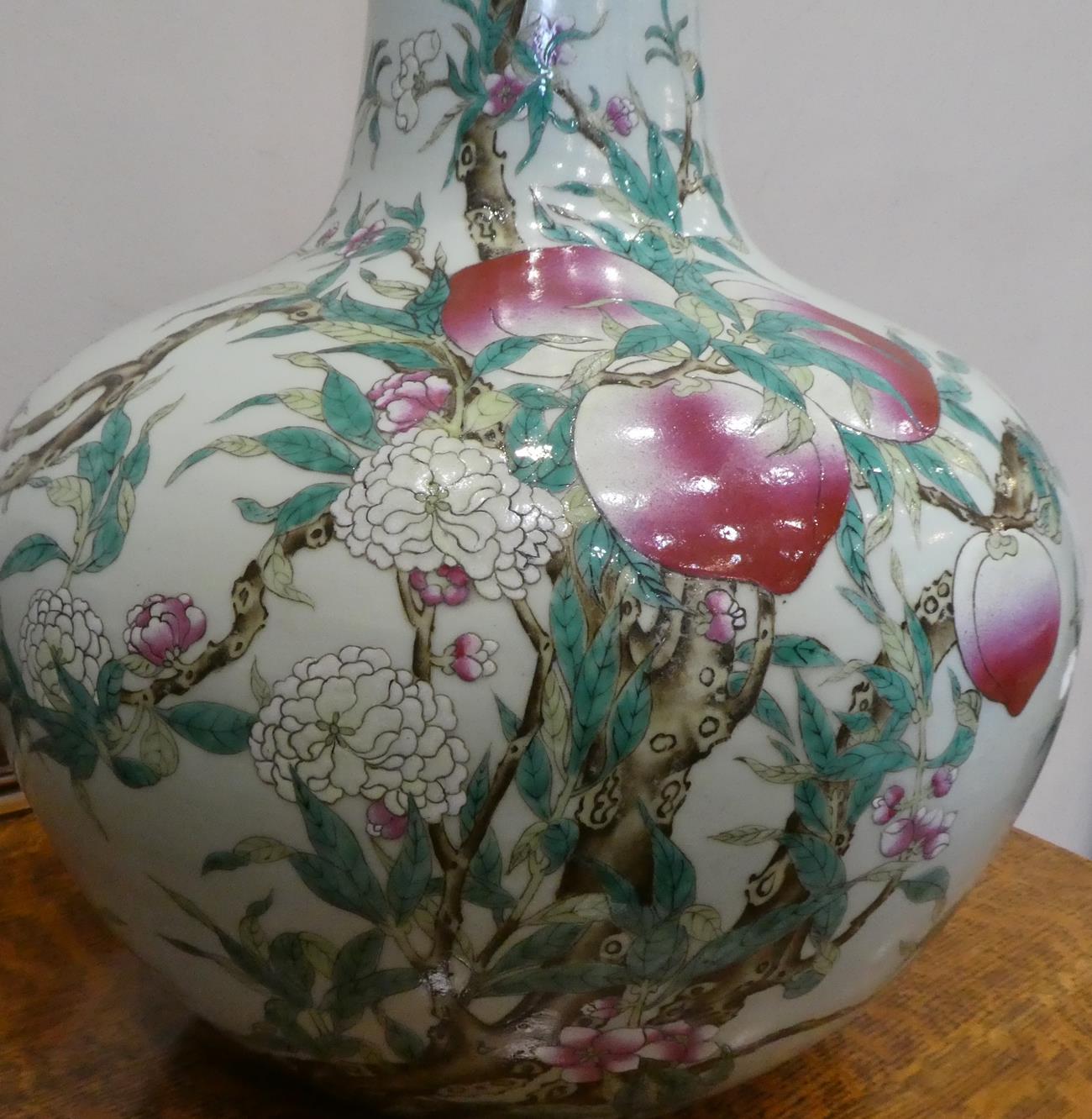 A Pair of Chinese Porcelain ''Nine Peach'' Vases, Tianquiping, Qianlong mark but probably late - Image 9 of 22