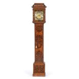 A Fine and Rare William and Mary Walnut Marquetry Longcase Clock with Bolt and Shutter Maintaining