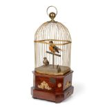 A Good Large Coin-Operated Double Singing Birds-In-Cage, by J Phalibois, French, circa 1890, with