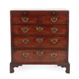 A George III Mahogany Straight Front Bachelor's Chest, 3rd quarter 18th century, the moulded top