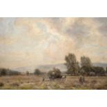 Herbert Royle (1870-1958) ''Hay Time Near Ilkley'' Signed, inscribed verso, oil on canvas, 61cm by