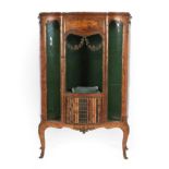 A Good Louis XV Style Kingwood, Marquetry and Ormolu Mounted Vitrine, late 19th century, with breche