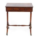 A George IV Rosewood Work Table, 2nd quarter 19th century, the gadrooned border above two frieze