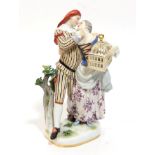 A Meissen Porcelain Figure Group, 20th century, from the Comedia del Arte series as Mezzetin and