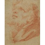Attributed to Etienne Parrocel (1696-1775) French Head study of a bearded man Sanguine, 16cm by 12.