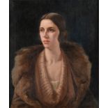 Circle of Sir Oswald Birley MC RA (1880-1952) Head a shoulders portrait of an elegant lady wearing a