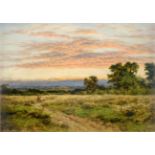 Benjamin Williams Leader RA (1831-1923) An evening landscape Signed and dated 1909, oil on panel,