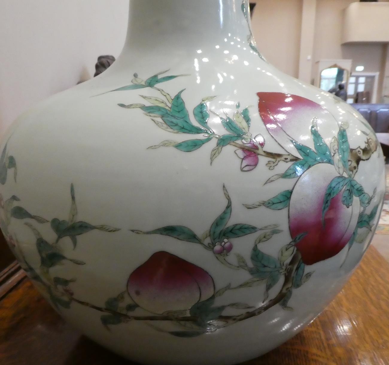 A Pair of Chinese Porcelain ''Nine Peach'' Vases, Tianquiping, Qianlong mark but probably late - Image 20 of 22