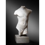 After the Antique: A White Marble Torso of Apollo, 17th century, probably Rome, naturalistically