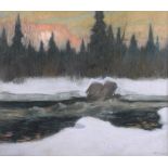 Maurice Cullen RCA (1866-1934) Canadian ''Rapids on the North River'' Signed, pastel, 36.5cm by 44.