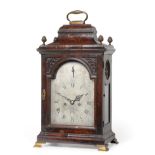 ~ A George III Mahogany Striking Table Clock, signed Charles Bayles, London, circa 1780, inverted