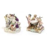 A Meissen Porcelain Figure Group, late 19th/early 20th century, representing the Seasons, as four