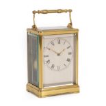 A Brass Striking Carriage Clock, signed Duval Rue D Orleans 8 A Paris, circa 1840, carrying