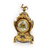 A French ''Boulle'' Striking Table Clock, early 20th century, gilt metal scroll and floral mounts,