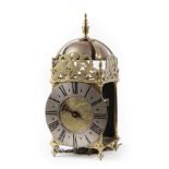 An Early 18th Century Brass Striking Lantern Clock, signed John Lee, Loughborough, circa 1720,