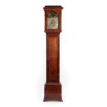 A Walnut Eight Day Longcase Clock, signed Jno Ogden, Darlington, 18th century, flat top pediment,