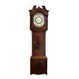 A Mahogany Oval White Dial Eight Day Longcase Clock, signed J Stonehouse, Leeds, circa 1800, swan