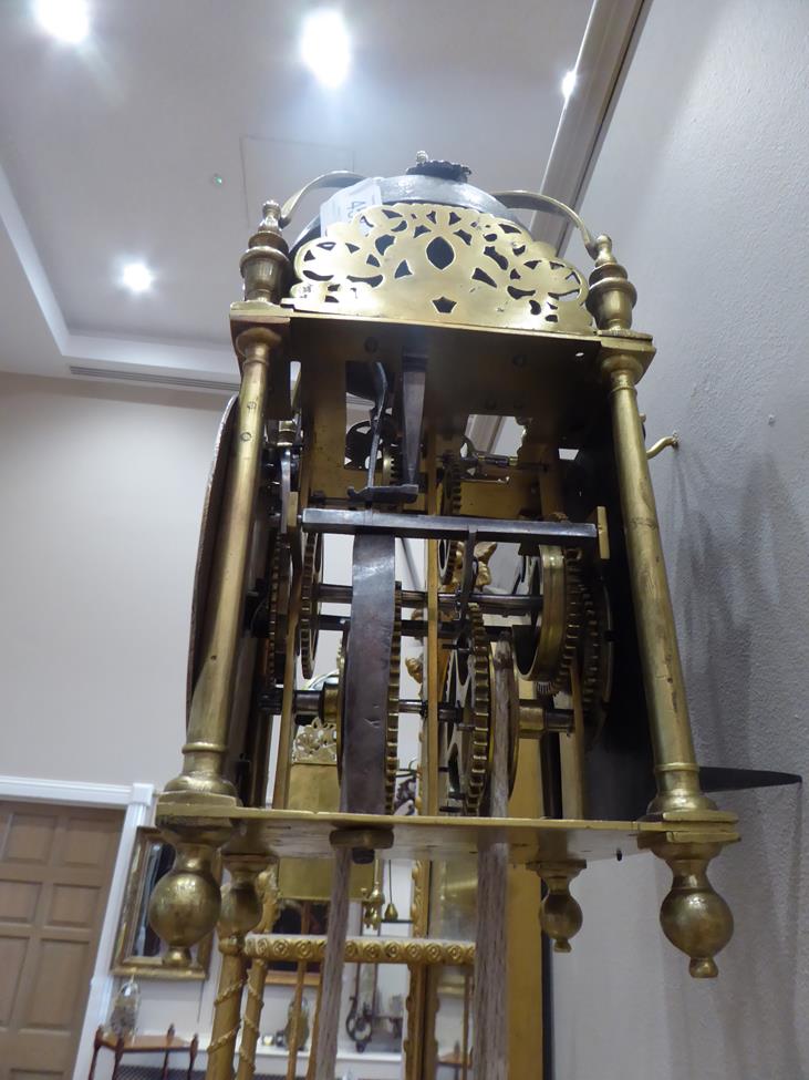 A 17th Century Brass Striking Lantern Clock with Very Unusual Early Conversions to a Side Fitted - Image 3 of 7