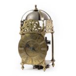 A Late 17th Century Brass Striking Lantern Clock, signed William Barlow, of King's Lynn, circa 1690,