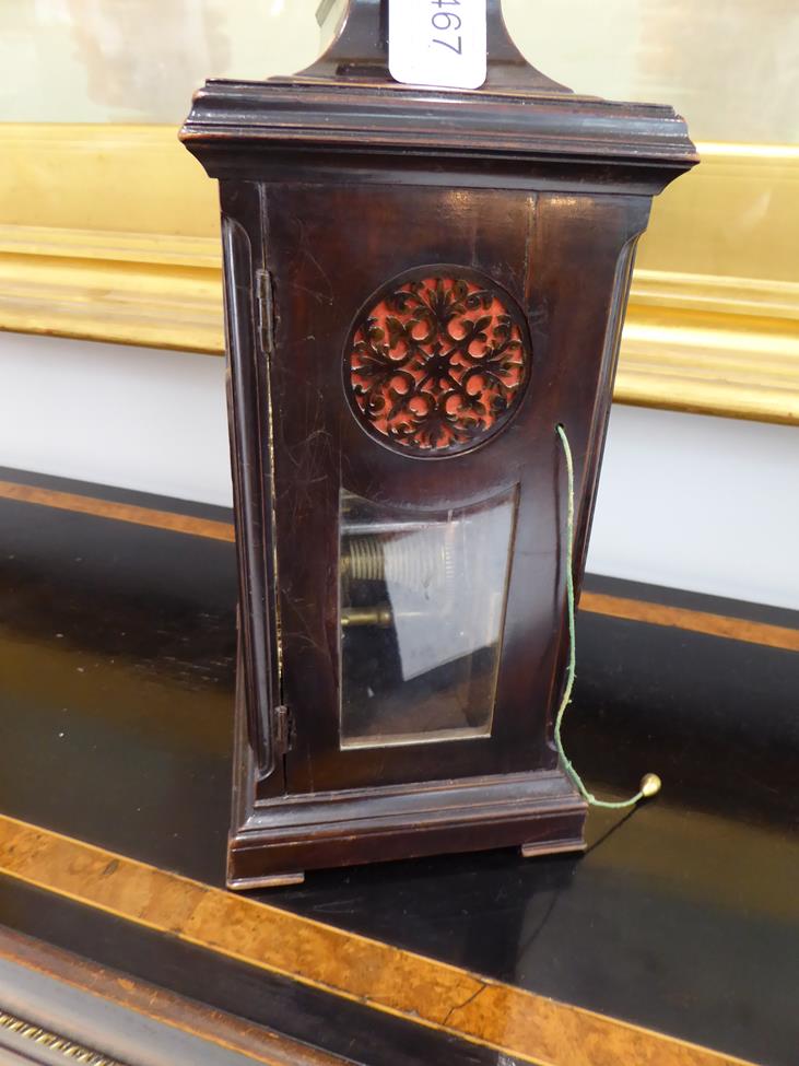 A Small Alarm Table Timepiece, signed Geo Lindsay, London, circa 1770, inverted bell top pediment - Image 5 of 18