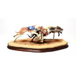 Border Fine Arts 'A Night at the Dogs' (Greyhounds), model No. B0905 by Margaret Turner, limited