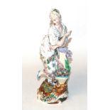 A Derby porcelain figure of a girl and flowers