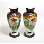 A pair of Victorian glass vases