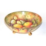 A Coalport fruit painted bowl signed N Lear