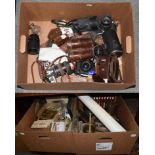 A quantity of 33mm cameras, including Pentax, various religious icons and paraphernalia, brass,