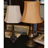 A large lamp in the 17th century style and a 19th century column lamp (2)