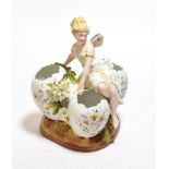 A 19th century Berlin porcelain figural vase decorated as a fairy, with underglazed blue KPM mark