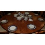 A Copeland Spode dinner service for 12 settings (59 piece) blue with gold pattern, comprising 12