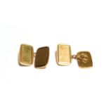 A pair of 9 carat gold cufflinks