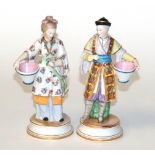 A pair of 20th century Meissen chinoiserie figures (a.f.)