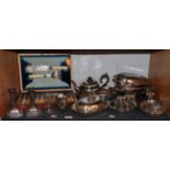 A collection of assorted silver and silver plate