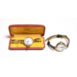 A lady's 9 carat gold Rolex wristwatch; and another lady's 9 carat gold wristwatch signed Rolco (2)